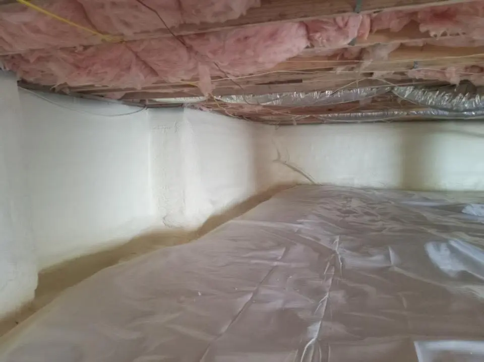 Crawl space encapsulation with closed-cell spray foam for Attic Insulation in Murphysboro